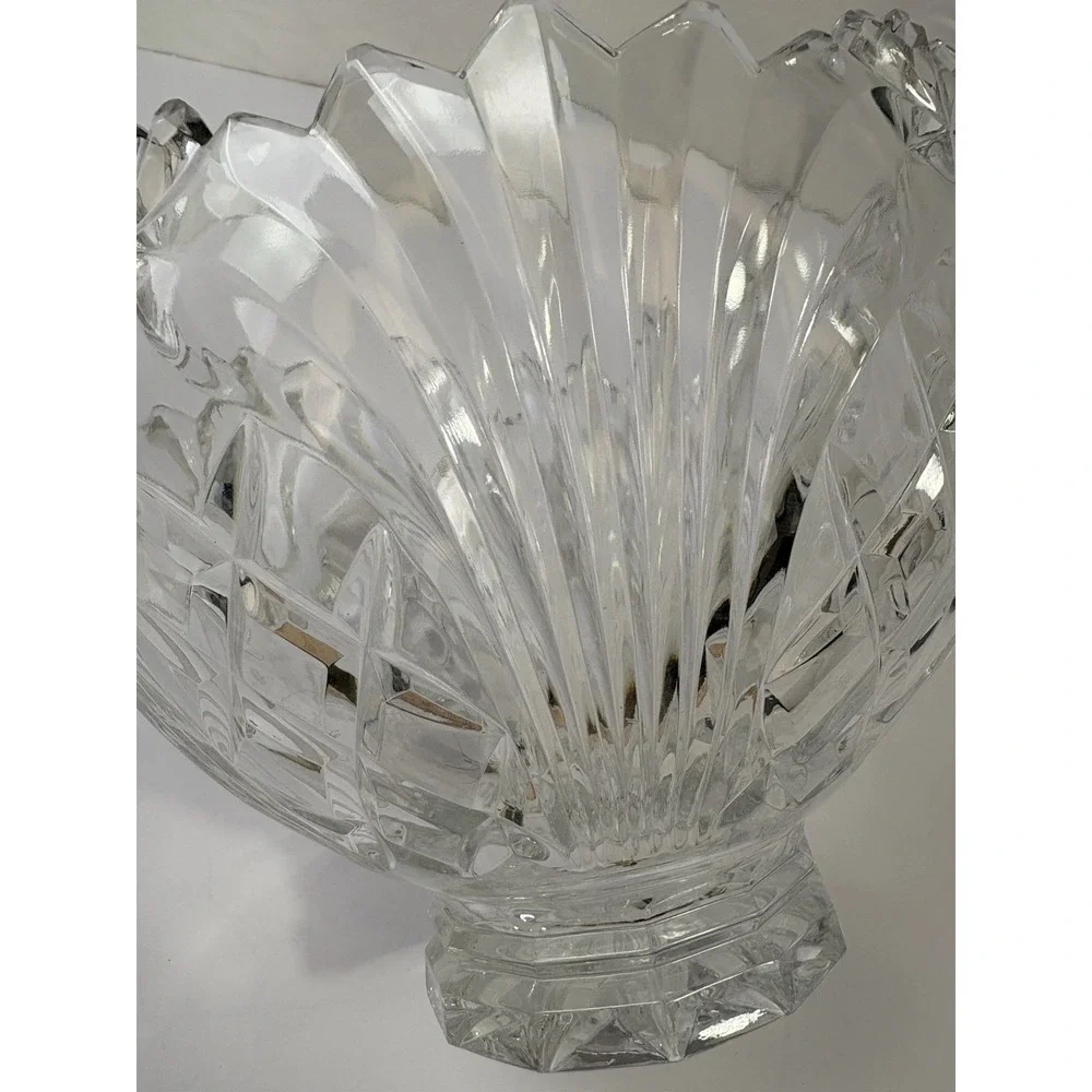 Vintage Lead Crystal Pedestal Bowl‎ 9